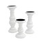 3 White Wooden Pillar Candle Holders Table Centerpieces Set Party Decorations